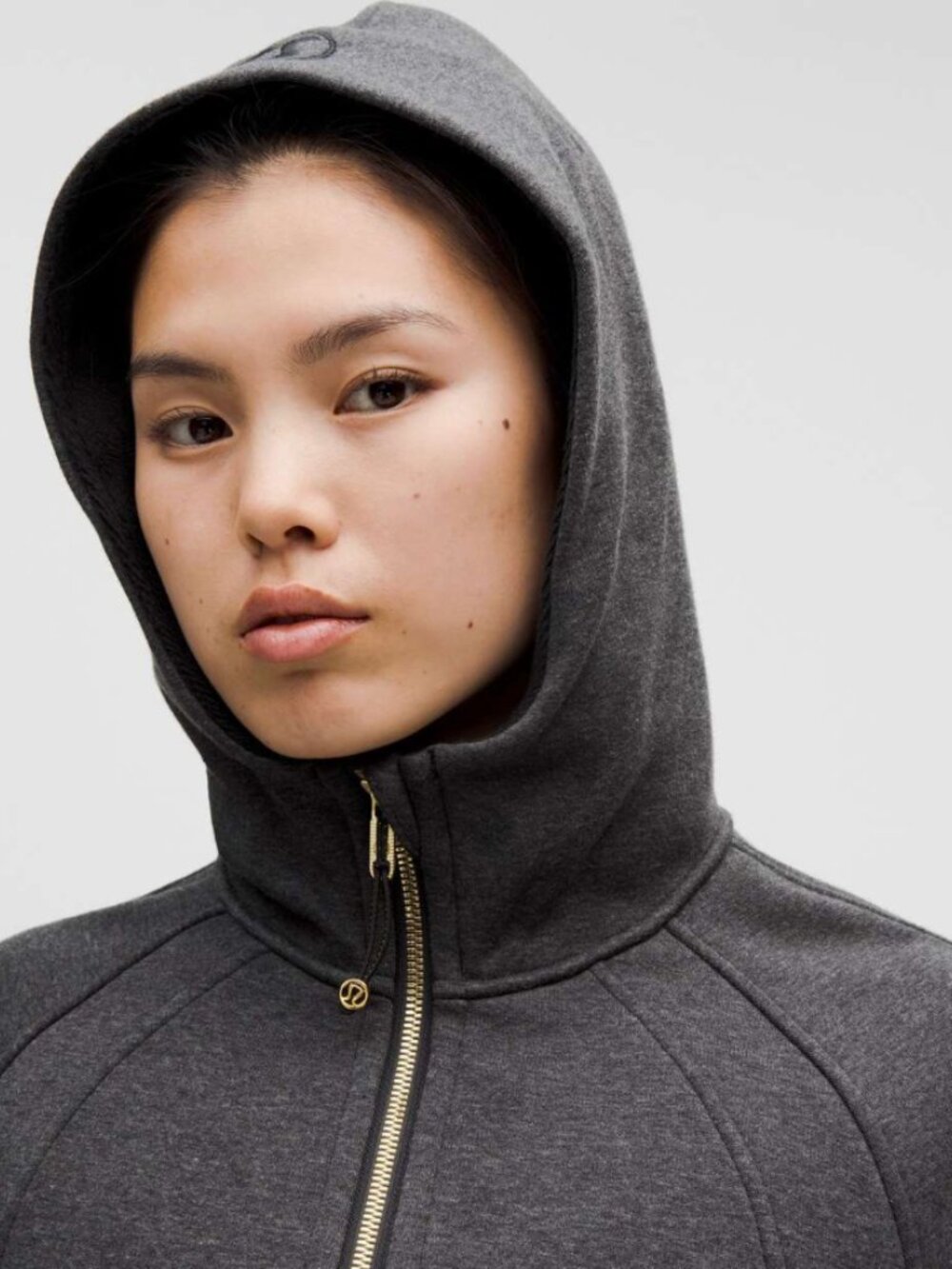 Lululemon Scuba Heathered Black Plush Oversized Half-Zip Hoodie - Size - XL/XXL - Picture 3 of 10